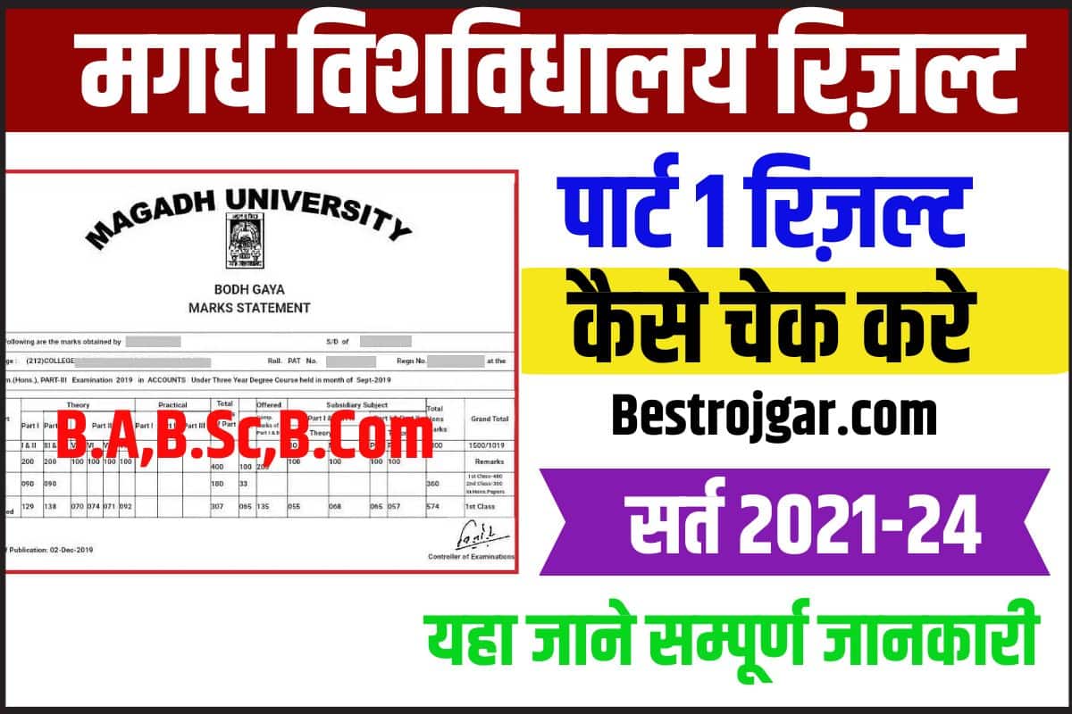 Magadh University Part 1 Result 2021 24 Magadh University न Part 1