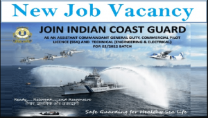 Coast Guard Recruitment 2024: Coast Guard Navik, Yantrik 2024