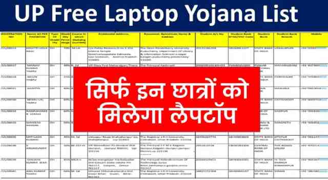 UP Free Laptop Yojana 2022 List