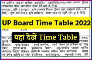 UP Board Time Table 2022: इस दिन से बोर्ड परीक्षा होगी शुरू, यहाँ देखे सम्पूर्ण जानकारी