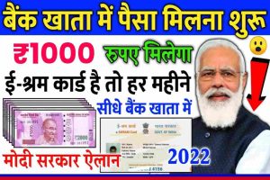 E Shram Card Payment Status 2022: सभी लोगो के खाते में आ गए 1000 रूपए, यहाँ से चेक करें