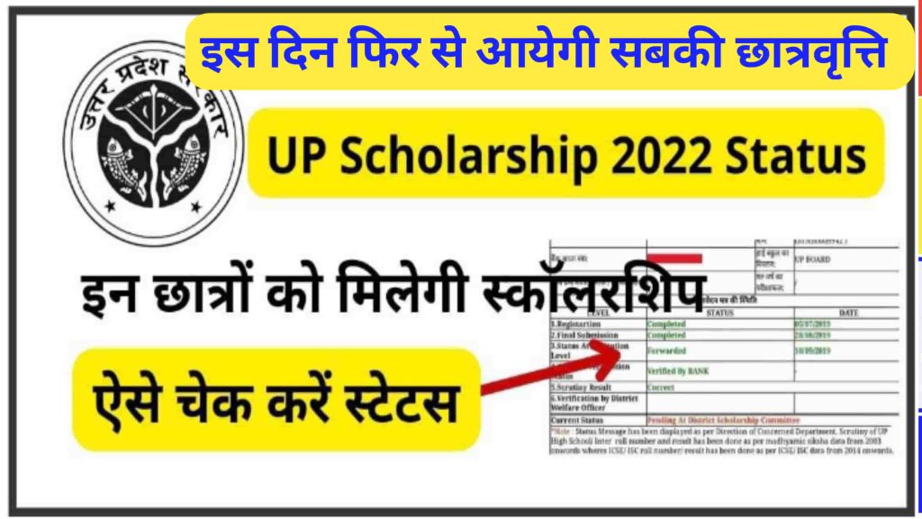 Up Scholarship 2022 Status इन छात्रों को मिलेगी स्कॉलरशिप ऐसे चेक