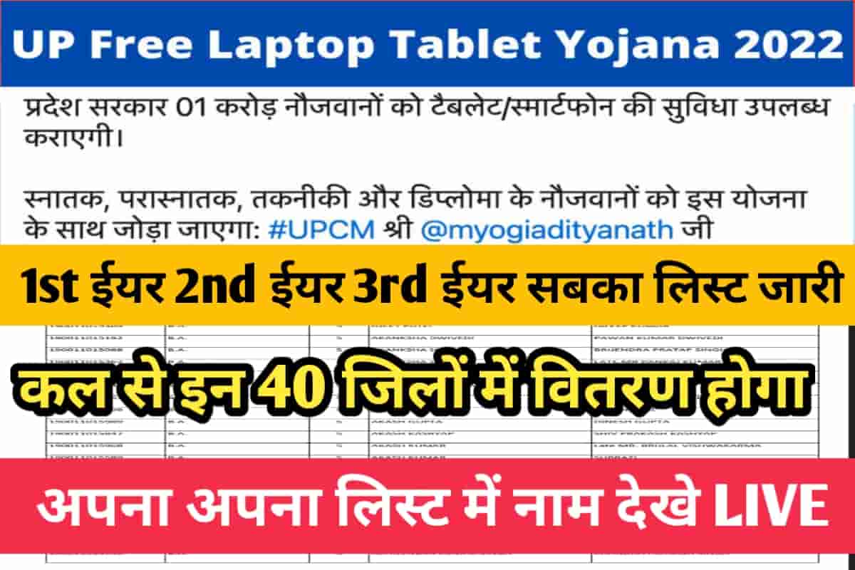 UP Free Laptop Tablet Yojana 2022