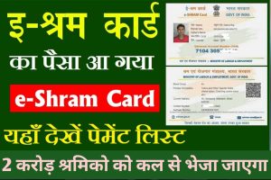 E Shram Card Payment Check: श्रमिकों का 5th किस्त का पैसा खाते में ट्रांसफर, यहाँ देखे पेमेंट लिस्ट