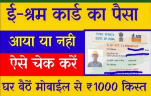 E Shram Card Payment Status