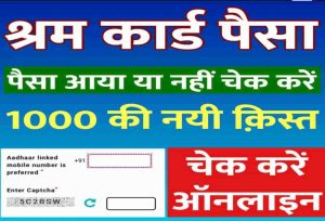 E Shram Card Payment Status : श्रम कार्ड का पैसा खाते में आया है या नहीं यहाँ से चेक करें 1000 रुपया की क़िस्त ऑनलाइन