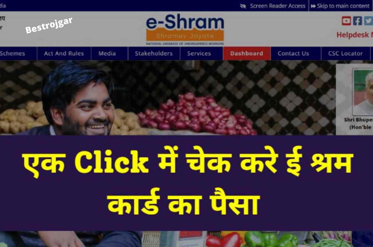 Balance Of E Shram Card Online