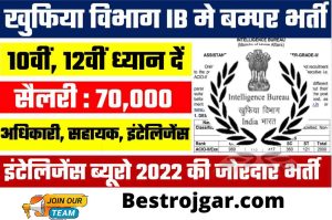 IB Bharti : Bumper recruitment salary for 10th, 12th in intelligence department Rs 70,000 to 1 lakh monthly