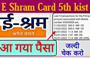 E Shram Card 5th Kist Payment: Payment list for 5th installment of E-shram card has been released, see your name in the list