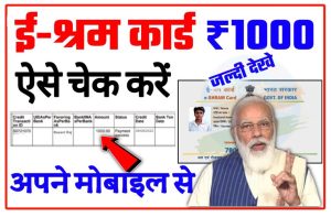 e Shram Card Balance Check Now 2022 : यहां से ई-श्रम कार्ड का पैसा चेक करें New Direct Best लिंक