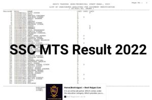 SSC MTS Non Technical Result 2022 SSC MTS Final Result 2022