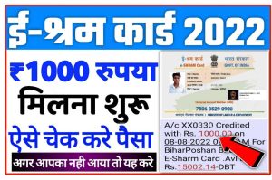 E Shram Balance Check: Payment of Shram Card 2022 has started coming soon, See New Direct Best link from here