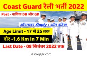 Coast Guard Open Rally Recruitment 2022: Apply Online Form Coast Guard Rally Vacancy 2022 Notification Out