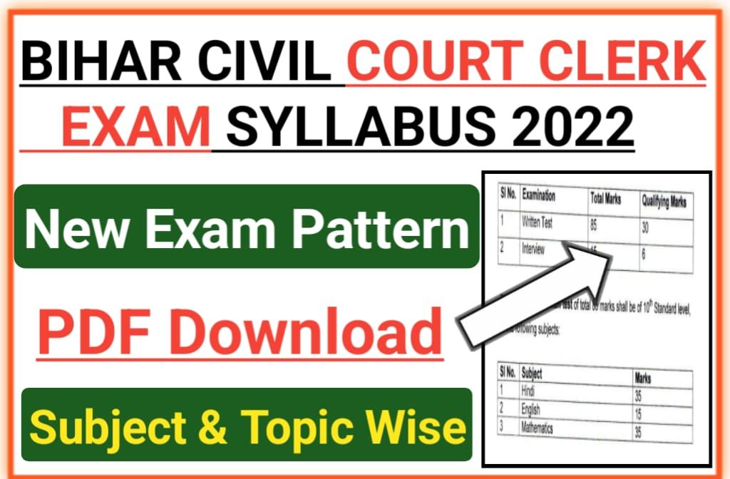 Bihar Civil Court Exam Syllabus 2022