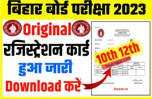 Bihar Board 10th 12th Original Registration Card 2023 Download Now: मैट्रिक इन्टर Original Registration डाउनलोड Link Active