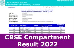 CBSE Compartment Result 2022 – Class 10th 12th, cbseresults.nic.in 10 Revaluation Link