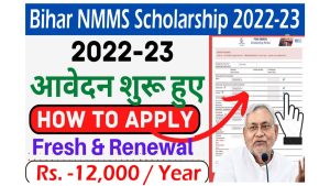 Bihar NMMS Scholarship 2022-23 Online Registration Form Link Here scholarships.gov.in