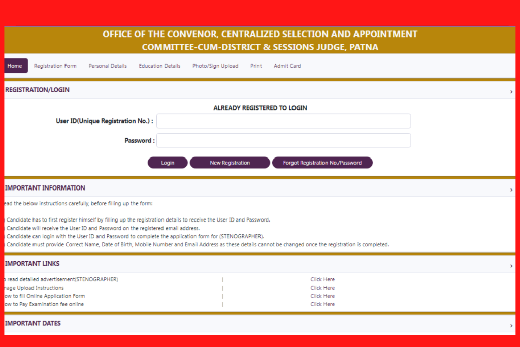 Bihar Civil Court Stenographer Vacancy 2022 Online Apply...