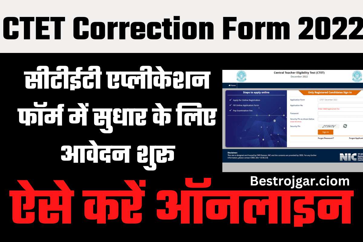 CTET Correction Form 2022