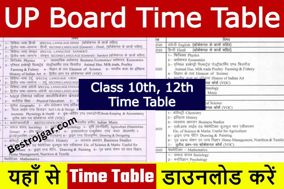 UP Board Time Table 2023