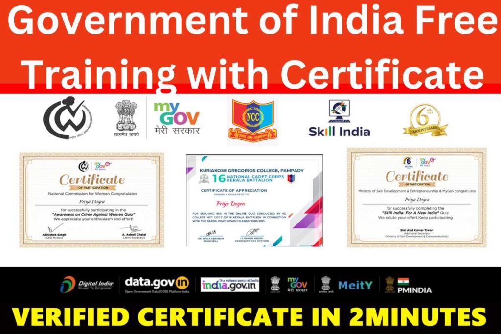 Government of India Free Training with Certificate