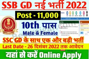 SSC GD SSB Head Constable Vacancy 2022:- ऑनलाइन फॉर्म अधिसूचना लागू करें