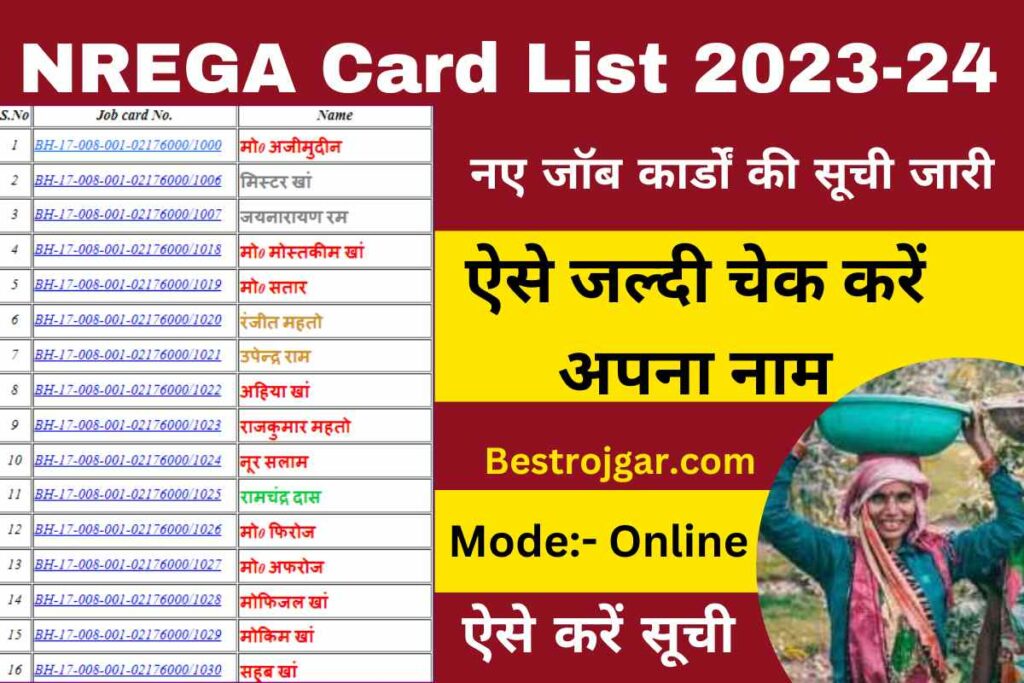 NREGA Card List 2023-24