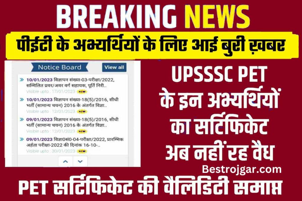 UPSSSC PET Result Release Date