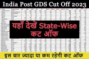 India Post GDS Cut Off 2023:- स्टेट वाइज, ग्रामिन डैक सेवा मेरिट लिस्ट यूआर, ओबीसी, एससी/एसटी