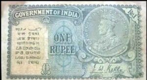 Signature printed on 1 rupee note