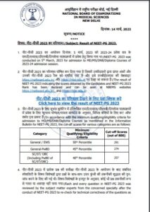 NEET PG Result Out Today 2023