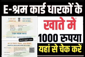 E Shram Card Rs1000 balance Check : श्रम कार्ड के पैसे ₹1000 आने लगे, चेक करें