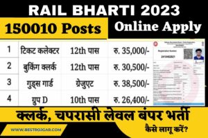 Rail Bharti 2023: भारतीय रेलवे भर्ती 150010 क्लर्क, चपरासी लेवल बंपर भर्ती