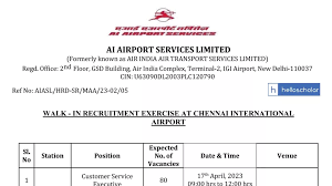 Air India Customer Service Executive vaccancy 2023