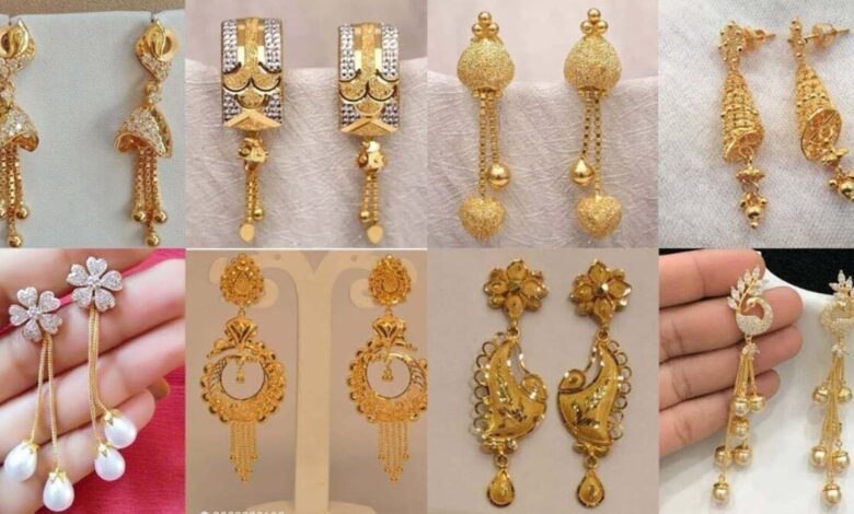 Top Best Stylish Gold Earrings Design