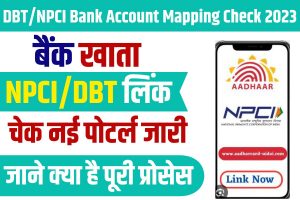 DBT/NPCI Bank Account Mapping Check 2023 : अब सीधे अपने मोबाइल से NPCI Portal में चेक करें अपना DBT Aadhar Link Status, जाने क्या है पूरा प्रोसेस