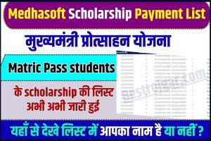 Medhasoft Scholarship Payment List 2023 : Matric Pass Scholarship के Payment List अभी अभी हुई जारी , यहाँ से चेक करें लिस्ट में आपका नाम है या नहीं ?