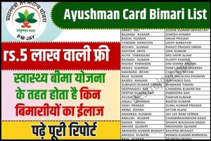 Ayushman Card Bimari List 2023 : ₹ 5 लाख वाली फ्री स्वास्थ्य बीमा योजना के तहत होता है  किन बिमाराीयों का ईलाज,  पढ़े पूरी रिपोर्ट –