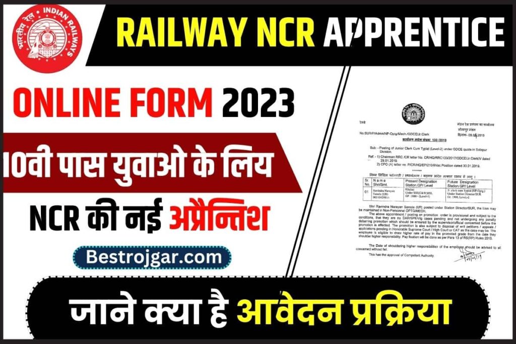 Railway NCR Apprentice Online Form 2023