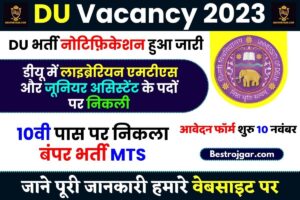 DU Vacancy 2023 : डीयू में लाइब्रेरियन एमटीएस और जूनियर असिस्टेंट के पदों पर निकली 10वी पास के लिए भर्ती-