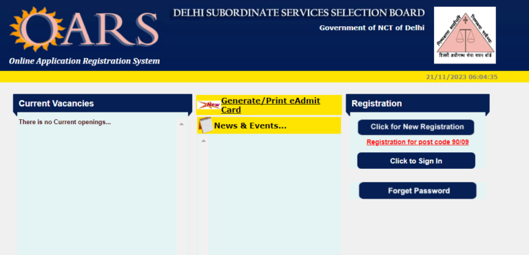 DSSSB Vacancy Notification 