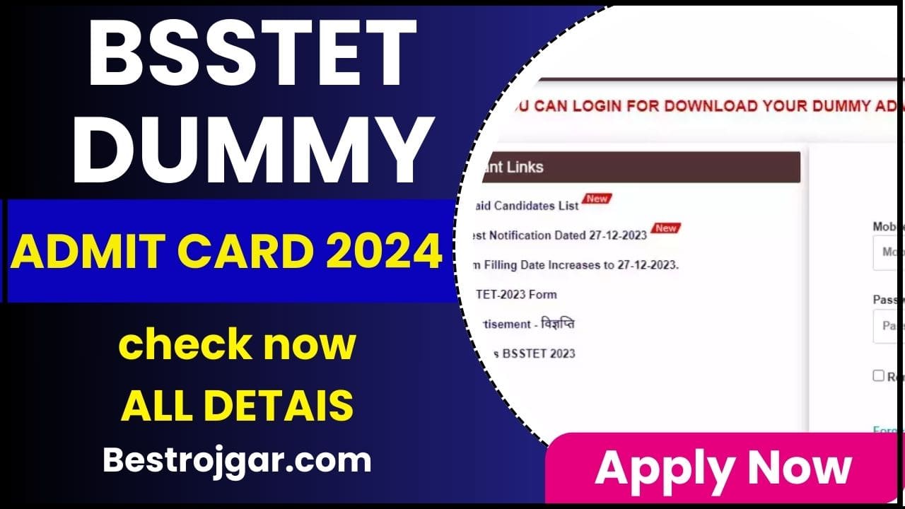 BSSTET Dummy Admit Card 2024