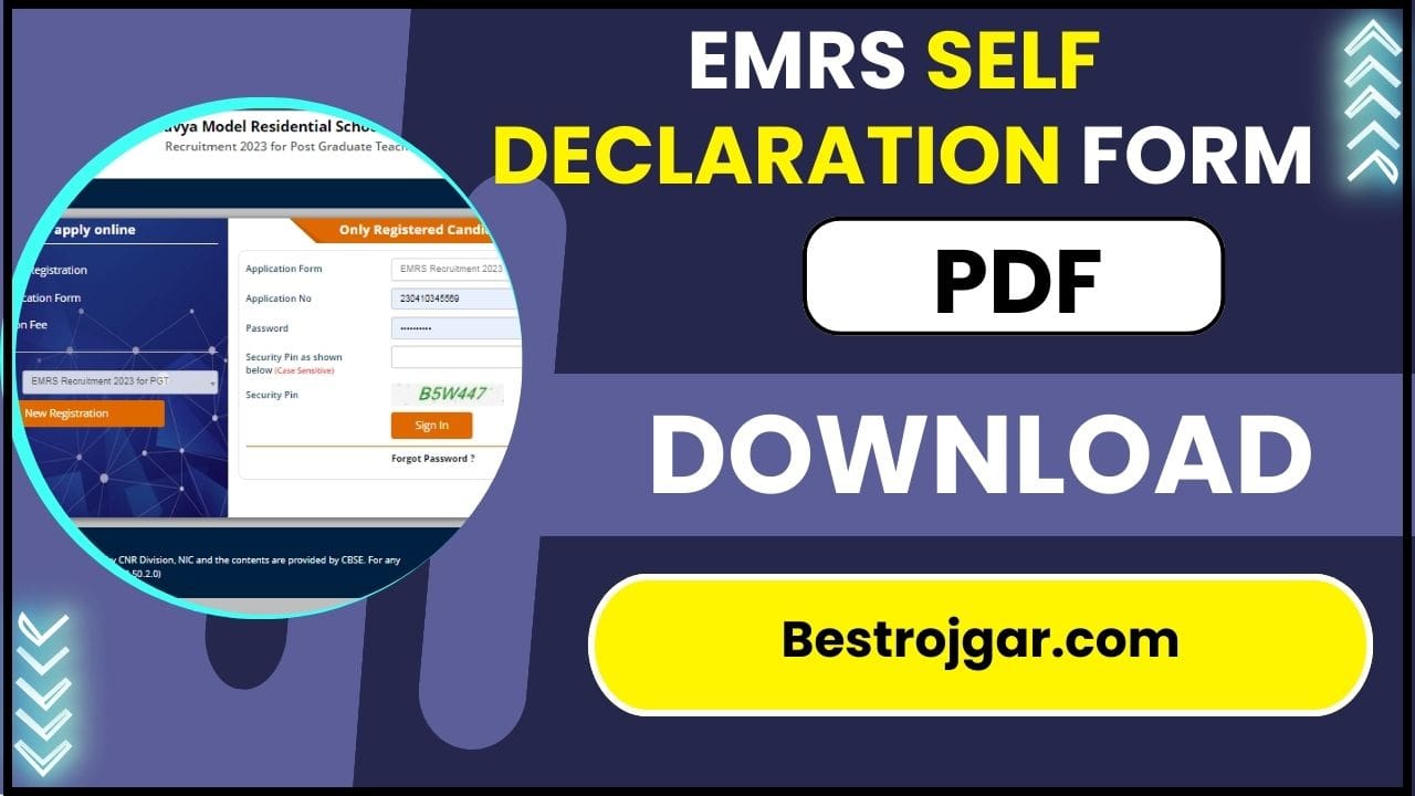 EMRS Self Declaration Form PDF Download 2023