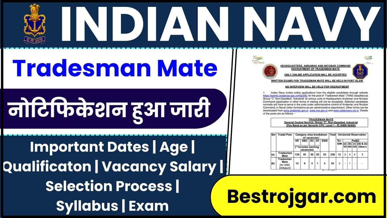 Indian Navy Tradesman Mate Recruitment 2023