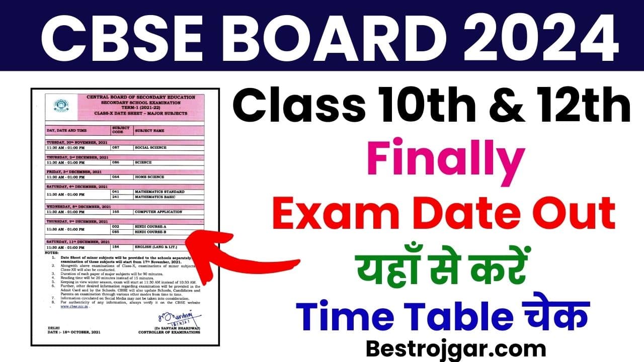 CBSE Board Exam Date Announced 2024