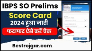 IBPS SO Prelims Score Card 2024