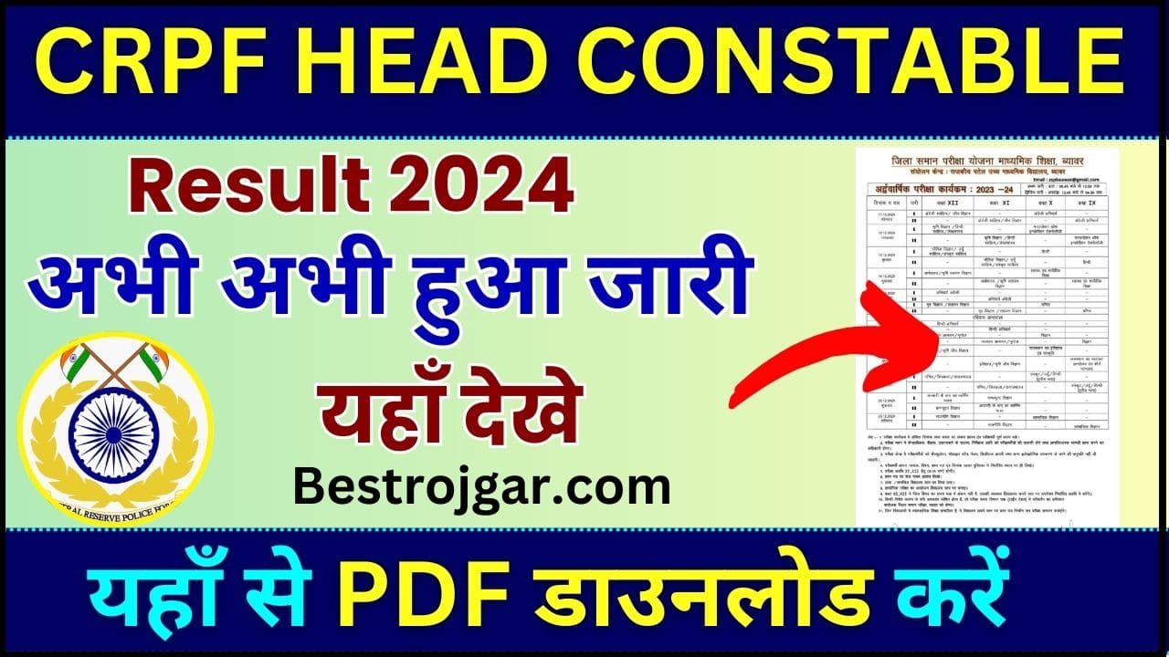 CRPF Head Constable Result 2024