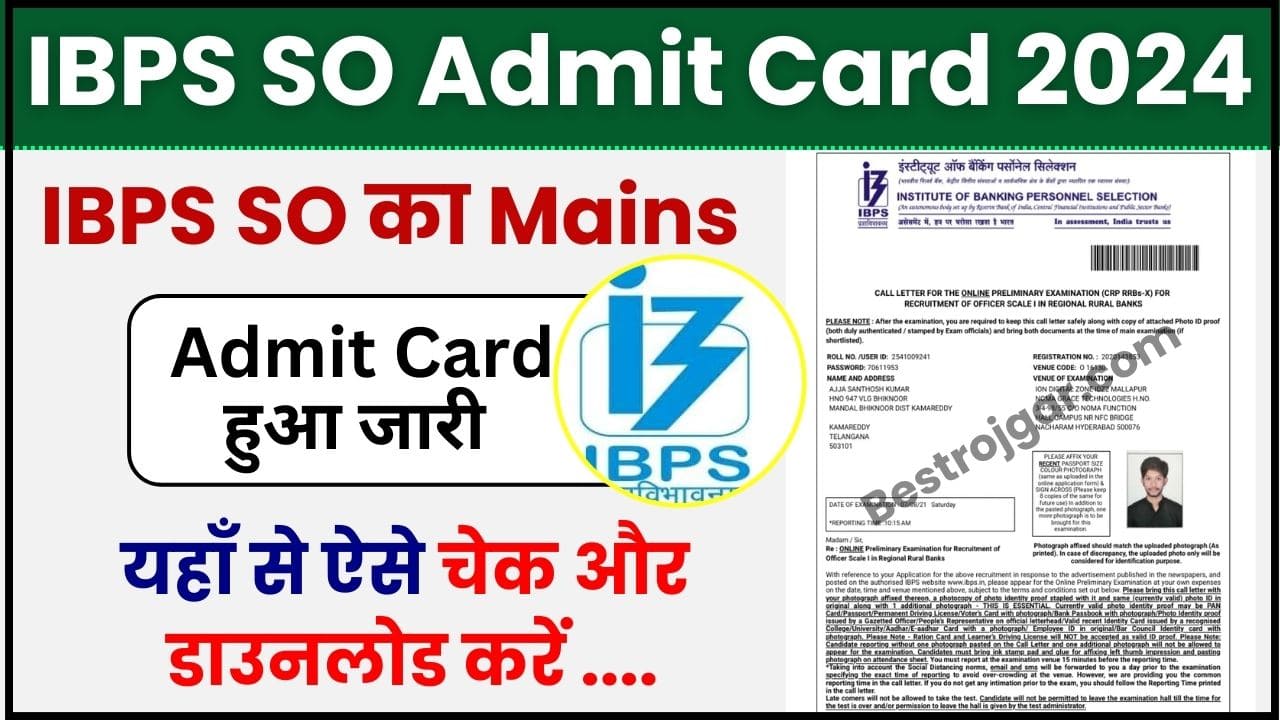 IBPS SO Admit Card 2024