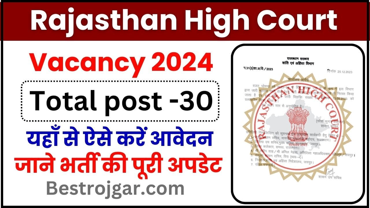 Rajasthan High Court Vacancy 2024