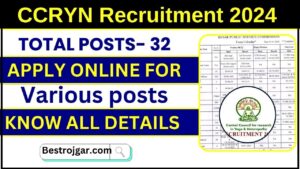 CCRYN Recruitment 2024 : Applications Invited For Officer And Other Posts, Check Eligibility And Application Process